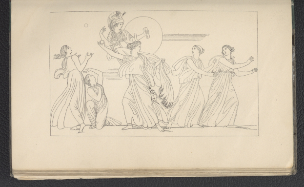 Ein Buchumschlag mit einer lebendigen Illustration einer Gruppe tanzender Frauen in harmonischen, synchronen Posen, mit detaillierter Kleidung und Gesichtern.