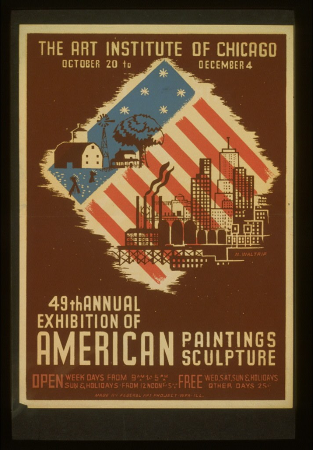 Plakat für die 49. Jahresausstellung des Art Institute of Chicago